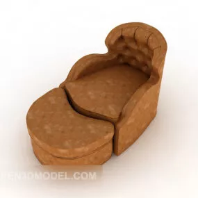Simple Brown Home Single Sofa 3d model