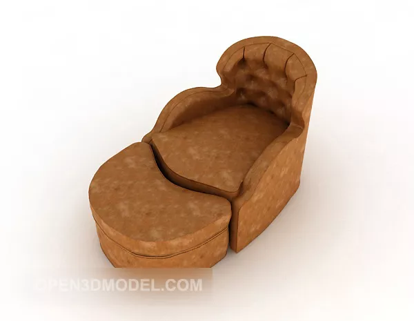 Simple Brown Home Single Sofa 3d model Simple Brown Home Single Sofa 3d model