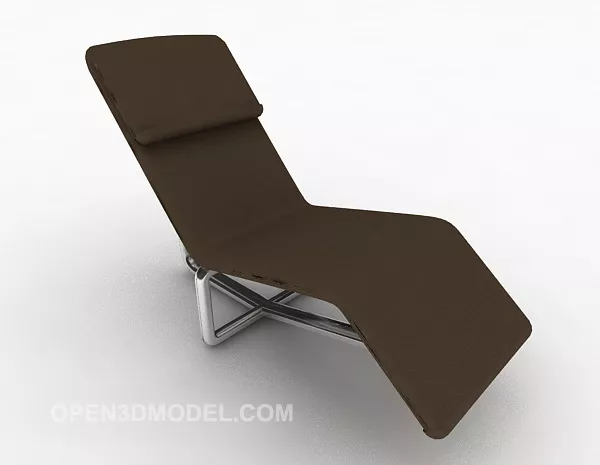 Simple Brown Lounge Chair Steel LEg 3d model Simple Brown Lounge Chair Steel LEg 3d model