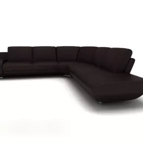 Simple Dark Brown Multi-seaters Sofa 3d model