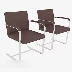 Minimalist Brown Office Chair 3d model