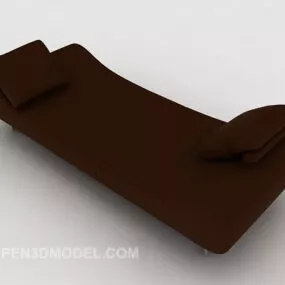 Simple Brown Sofa Lounge Chair 3d model