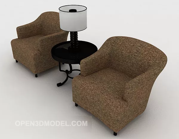 Simple Brown Table Chair Set 3d model Simple Brown Table Chair Set 3d model