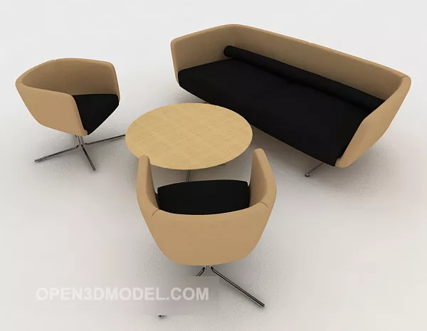 Simple Casual Black Brown Table Chair 3d model Simple Casual Black Brown Table Chair 3d model
