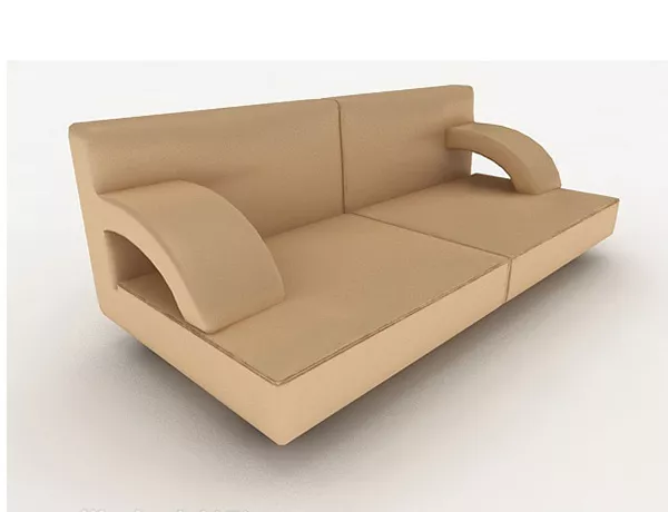 Simple Casual Brown Double Sofa 3d model Simple Casual Brown Double Sofa 3d model