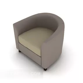 Simple Casual Grey Single Sofa 3d model