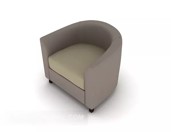 Simple Casual Grey Single Sofa 3d model Simple Casual Grey Single Sofa 3d model