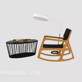 Simple Casual Rocking Chair 3d model