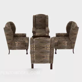 Simple Casual Table And Chair 3d model