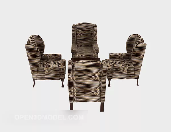 Simple Casual Table And Chair 3d model Simple Casual Table And Chair 3d model