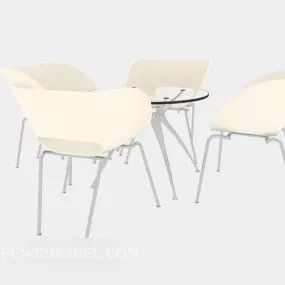 Casual Table And Chair Yellow Color 3d model