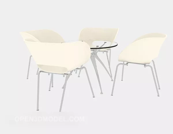 Casual Table And Chair Yellow Color 3d model Casual Table And Chair Yellow Color 3d model
