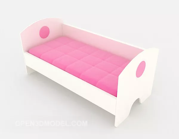Simple Children’s Bed Pink Color 3d model Simple Children’s Bed Pink Color 3d model