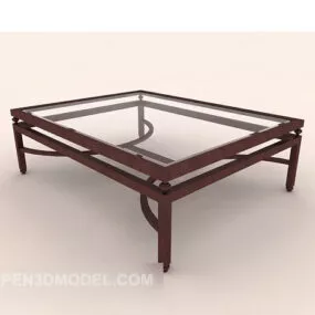 Simple Coffee Table Glass Top 3d model