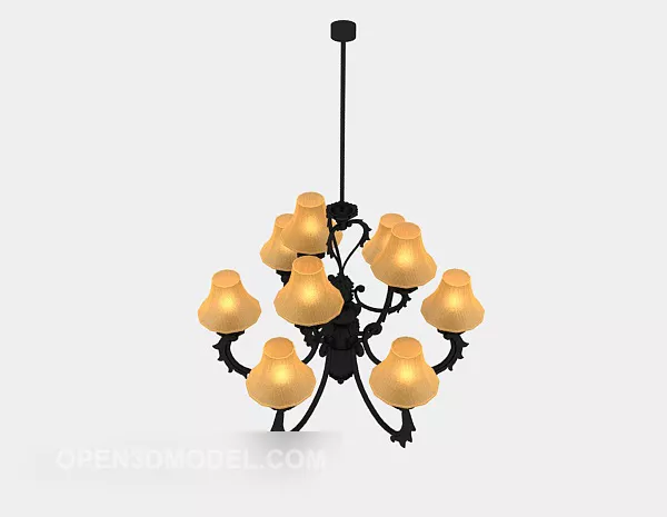 Common European Chandelier 3d model Common European Chandelier 3d model