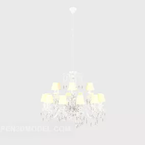 Simple Crystal Long Chandelier 3d model