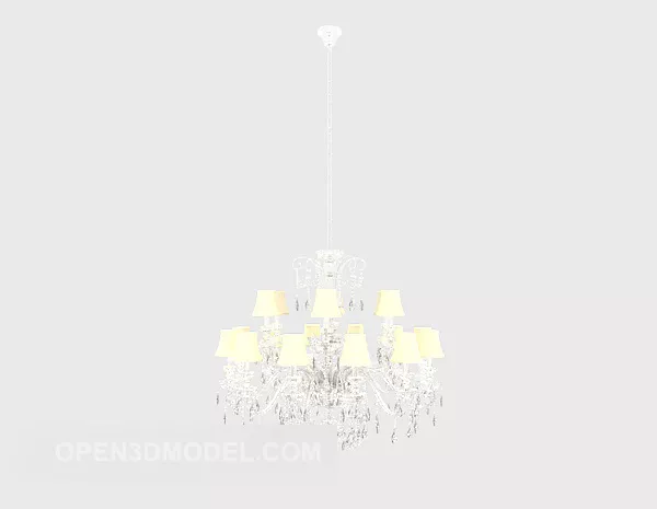 Simple Crystal Long Chandelier 3d model Simple Crystal Long Chandelier 3d model