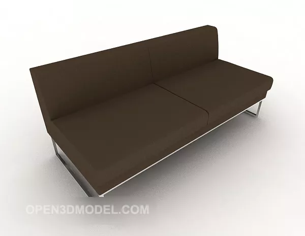 Simple Dark Brown Double Sofa 3d model Simple Dark Brown Double Sofa 3d model