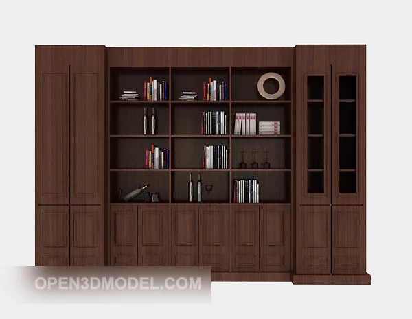 Curved Reading Table For Library 3d model