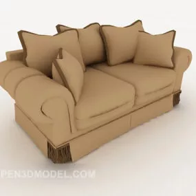 Simple Double Sofa 3d model