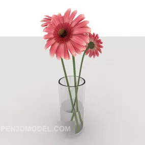 Simple Flower Glass Vase 3d model