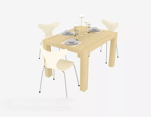 Simple Fresh Home Dining Table 3d model Simple Fresh Home Dining Table 3d model