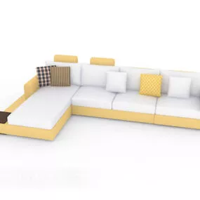 Simple Fresh Multi-person Sofa 3d model