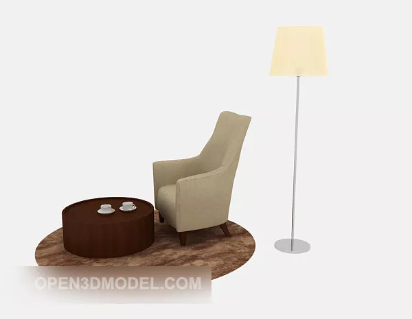Simple Furniture Table And Chairs 3d model Simple Furniture Table And Chairs 3d model