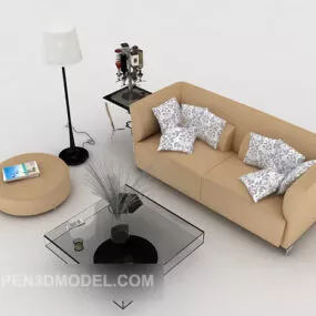 Simple Generous Home Sofa 3d model