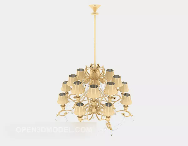 Generous Yellow Chandelier Design 3d model Generous Yellow Chandelier Design 3d model