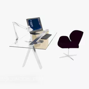 Simple Glass Desk 3d model
