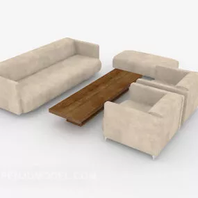 Simple Gray Leisure Combination Sofa 3d model