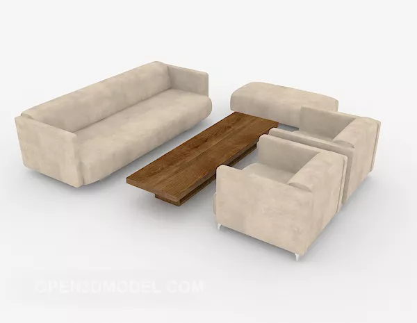 Simple Gray Leisure Combination Sofa 3d model Simple Gray Leisure Combination Sofa 3d model