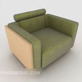 Simple Green Single Sofa 3d model