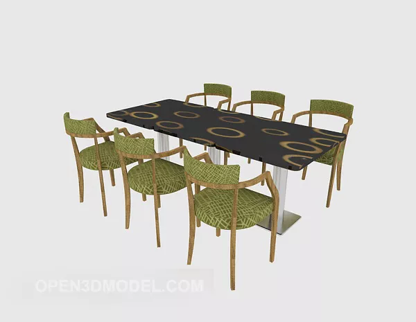 Simple Green Table Chair 3d model Simple Green Table Chair 3d model