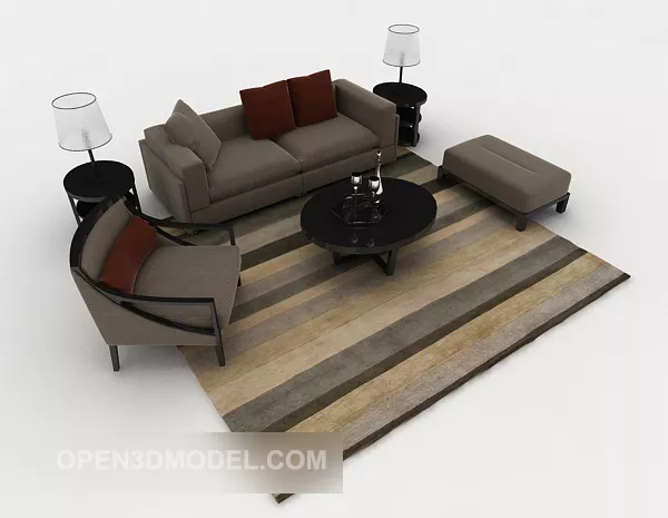Simple Grey Business Sofa Sets 3d model Simple Grey Business Sofa Sets 3d model