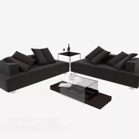 Simple Grey Modern Combination Sofa 3d model
