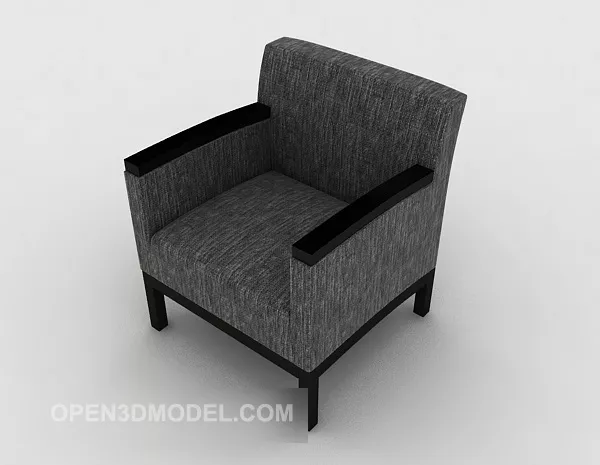 Simple Grey Modern Single Sofa 3d model Simple Grey Modern Single Sofa 3d model