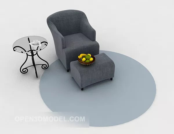 Simple Grey Single Sofa 3d model Simple Grey Single Sofa 3d model