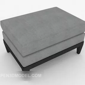 Simple Grey Sofa Stool 3d model