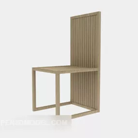 Simple High Back Dining Chair 3d model
