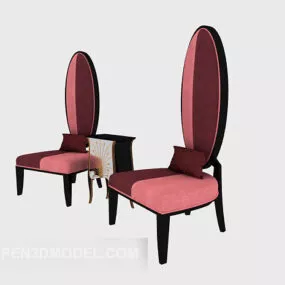Simple High-backed Lounge Chair 3d model