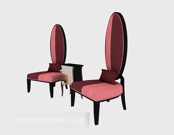 Simple High-backed Lounge Chair 3d model Simple High-backed Lounge Chair 3d model