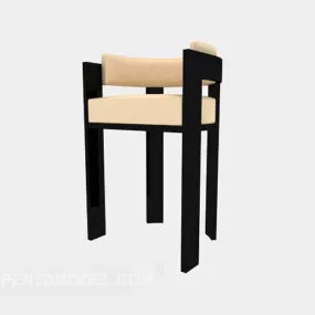 Simple High Chair Wooden 3d model