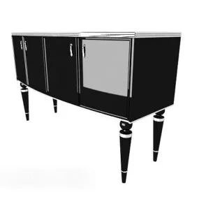 Simple Home Black Side Cabinet 3d model