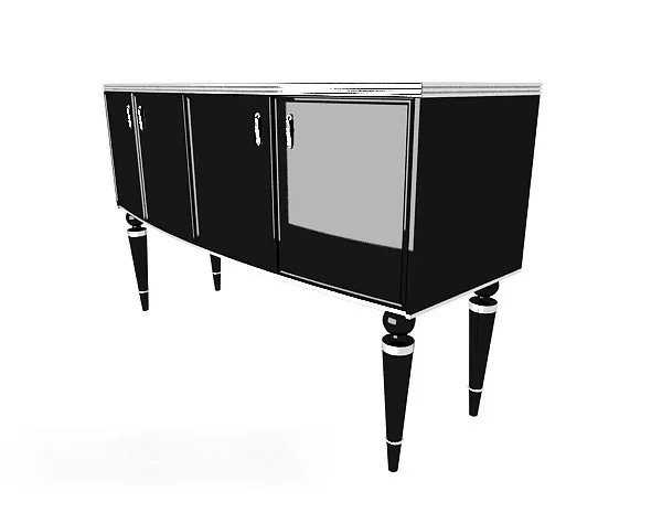 Simple Home Black Side Cabinet 3d model Simple Home Black Side Cabinet 3d model