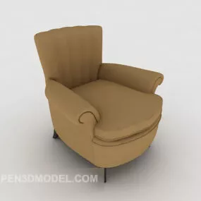 Simple Home Brown Casual Single Sofa V1 3d model