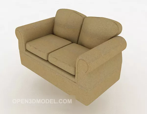 Simple Home Brown Double Sofa 3d model Simple Home Brown Double Sofa 3d model