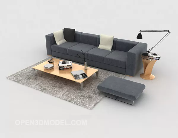 Simple Home Dark Grey Combination Sofa 3d model Simple Home Dark Grey Combination Sofa 3d model