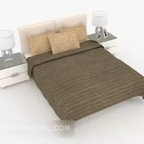 Modern Simple Home Double Bed 3d model